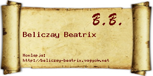 Beliczay Beatrix névjegykártya